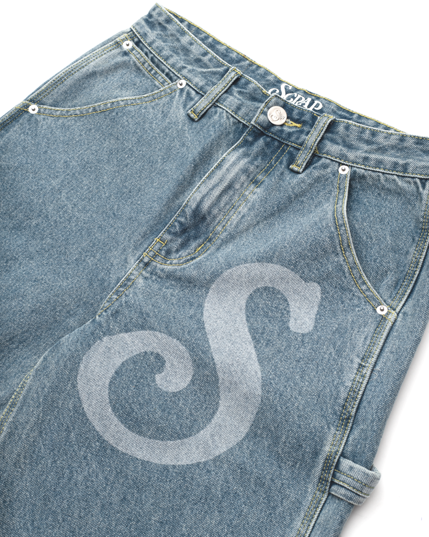 S-STARS DENIM SHORTS DIRT WASHED BLUE